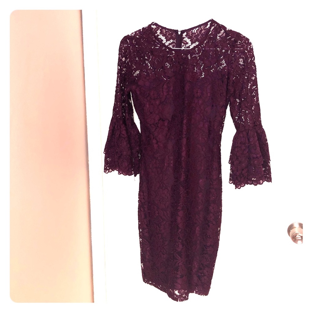 Calvin Klein Lace Bell Sleeve Dress